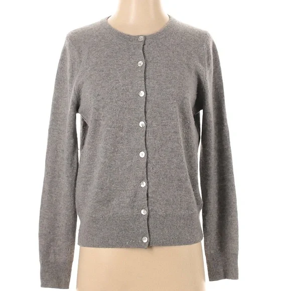 Quince 100% Cashmere Mongolian Cardigan Grey Button Front Sweater Size Small - Picture 3 of 11